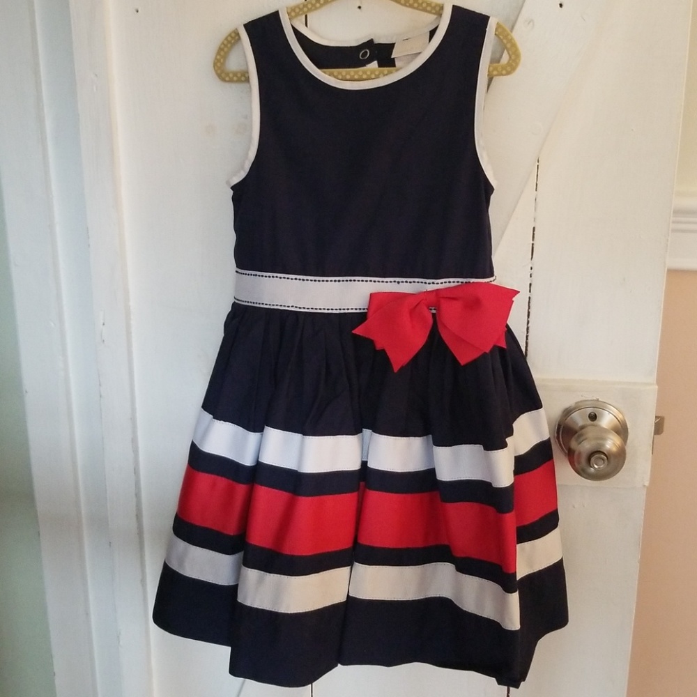 Maggie & Zoe navy blue white and red dress